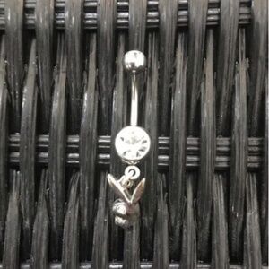 playboy silver bunny belly button navel ring